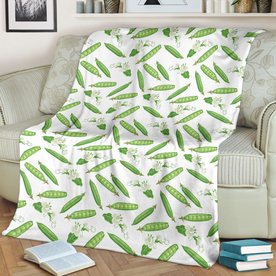Green Peas Pattern Print Design 04 Premium Blanket