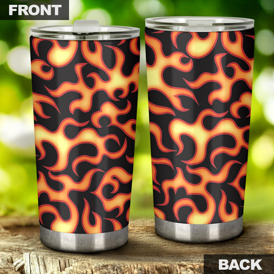 Fire Flame Dark Pattern Tumbler