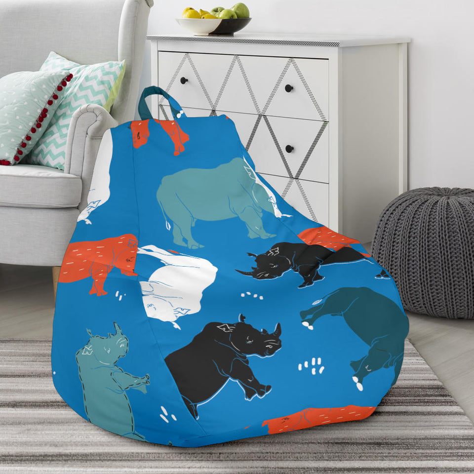 Colorful Rhino Pattern Bean Bag Cover