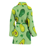 Avocado Pattern Green Background Women'S Bathrobe
