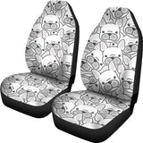 Cute French Bulldog Head Pattern Universal Fit Car Seat Covers