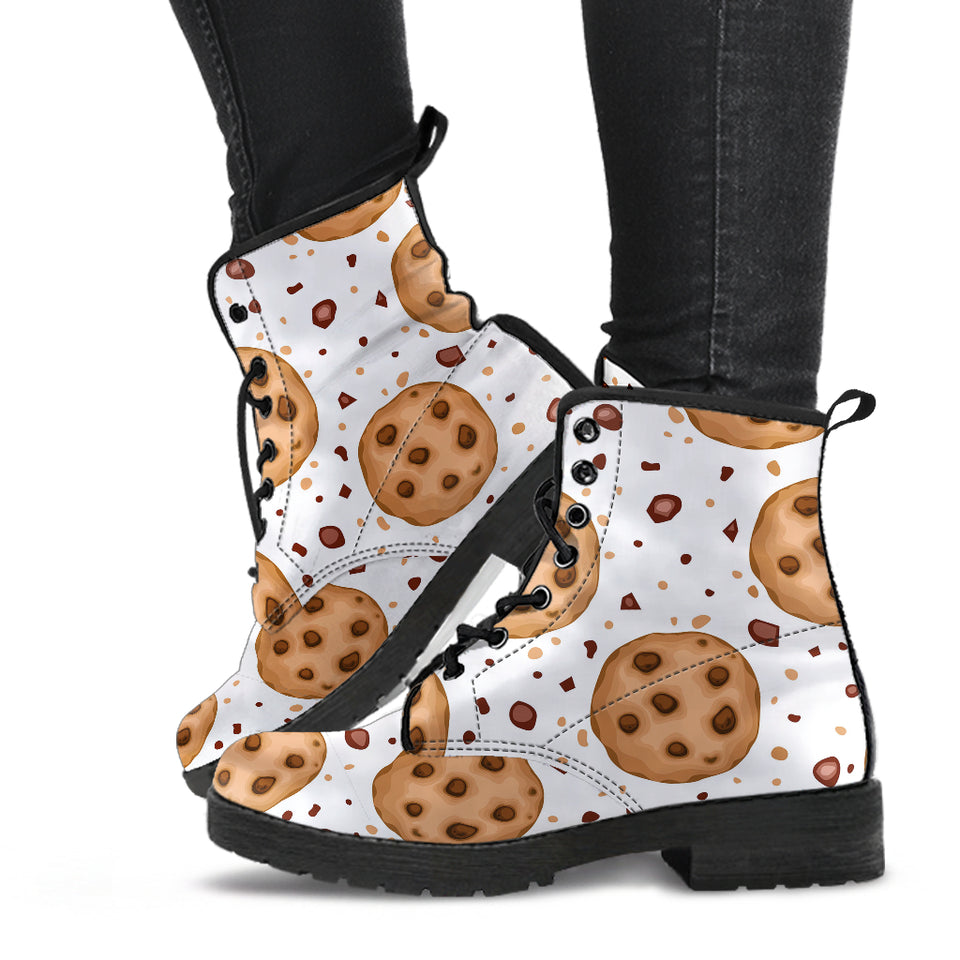 Chocolate Chip Cookie Pattern Leather Boots