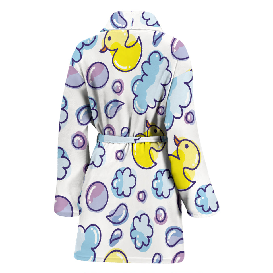 Duck Toy Pattern Print Design 01 Women's Bathrobe