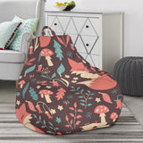 Fox Leaves Mushroom Pattern Bean Bag Cover
