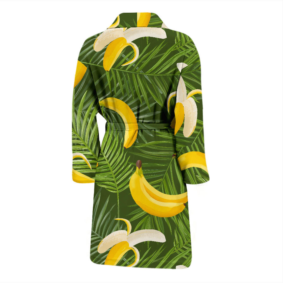 Banana Palm Leaves Pattern Men'S Bathrobe