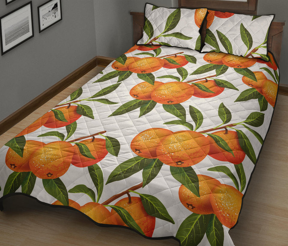 Oranges pattern background Quilt Bed Set