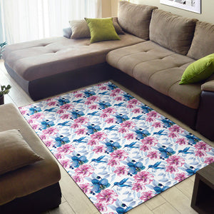 Hummingbird Pattern Print Design 02 Area Rug