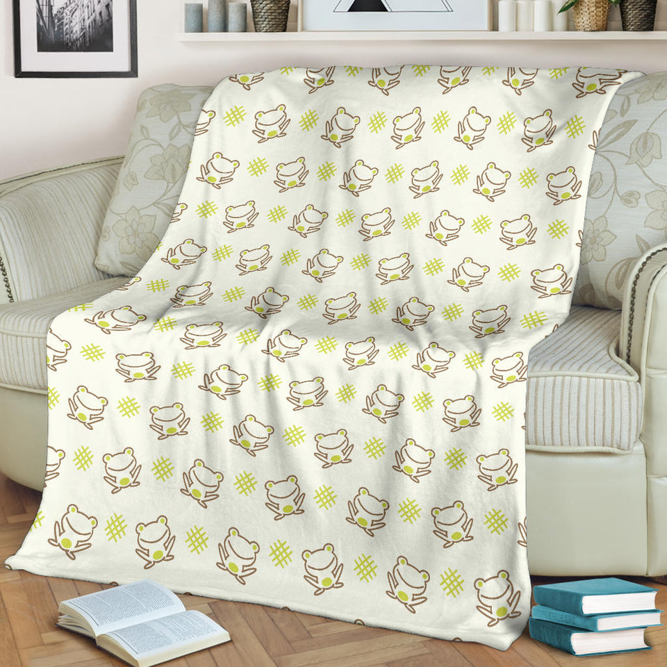 Cute Cartoon Frog Baby Pattern Premium Blanket