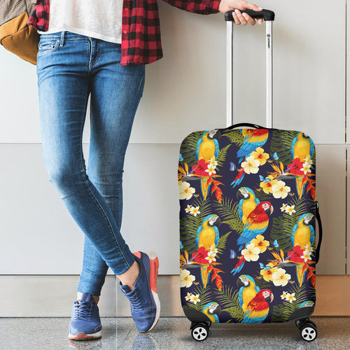 Colorful Parrot Flower Pattern Cabin Suitcases Luggages