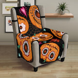 Pumpkin flowers spiderweb Halloween theme Chair Cover Protector