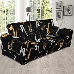 Saxophone Design Pattern Sofa Slipcover