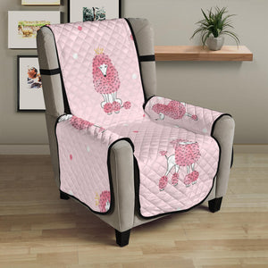 Poodle dog pink color theme Chair Cover Protector