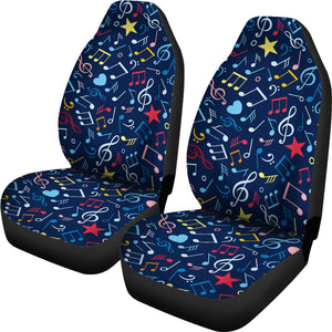 Music Notes Pattern Print Design 03 Universal Fit Car Seat Covers