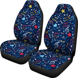 Music Notes Pattern Print Design 03 Universal Fit Car Seat Covers