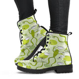 Cute Frog Dragonfly Pattern Leather Boots