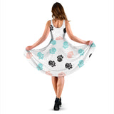 Dog Paws Pattern Print Design 04 Sleeveless Midi Dress