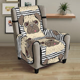 Happy pug pattern Chair Cover Protector