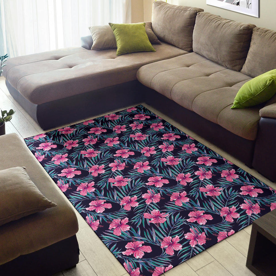 Hibiscus Pattern Print Design 05 Area Rug