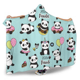 Cute Baby Panda Pattern Hooded Blanket