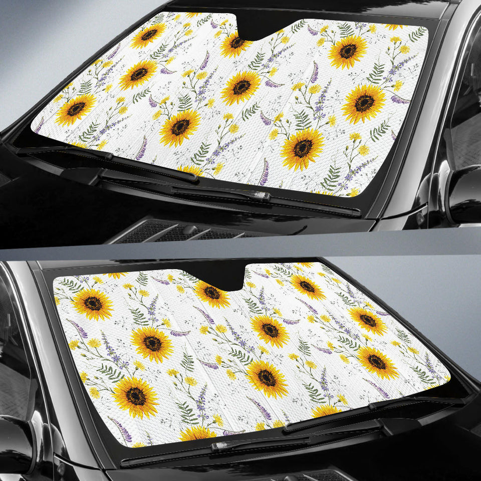 Beautiful Sunflowers Pattern Car Sun Shade