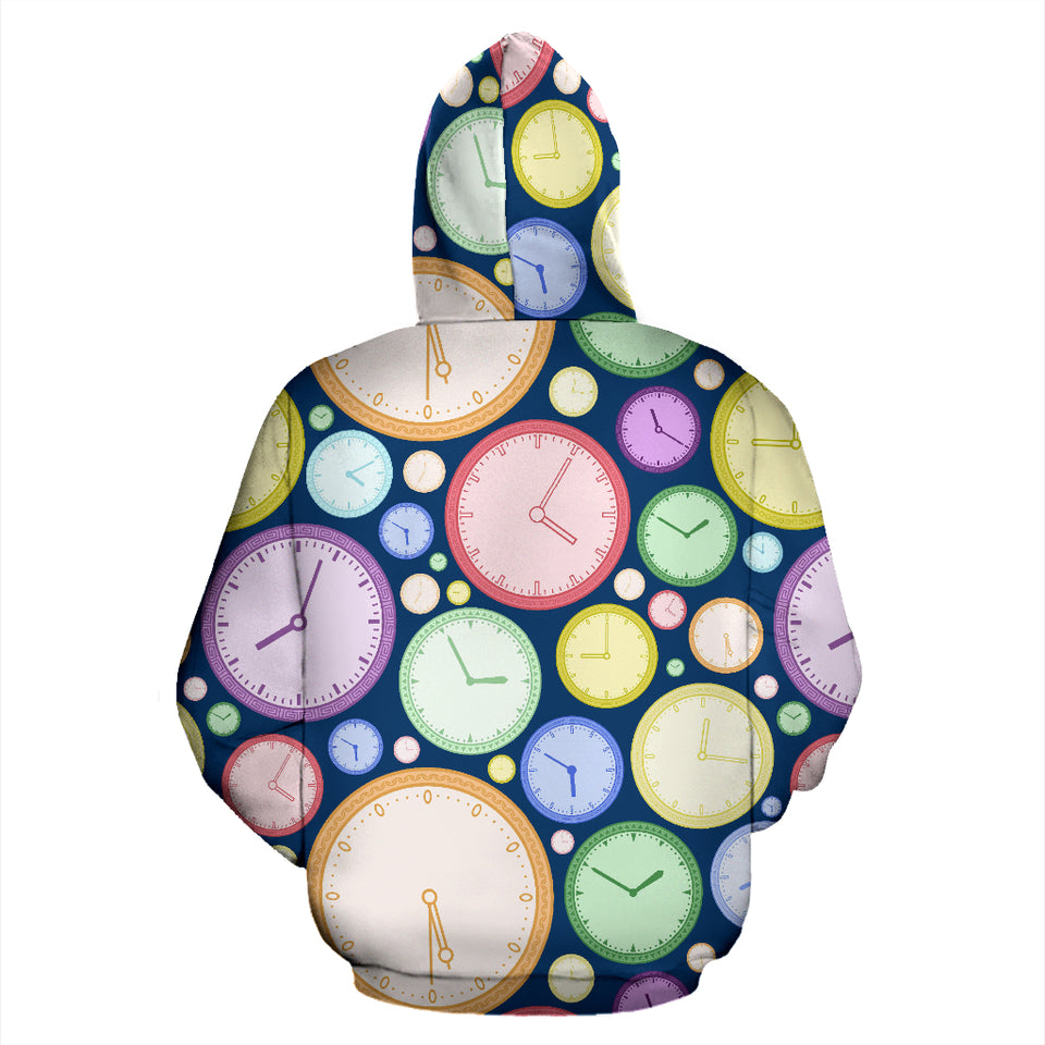 Colorful Clock Background Zip Up Hoodie