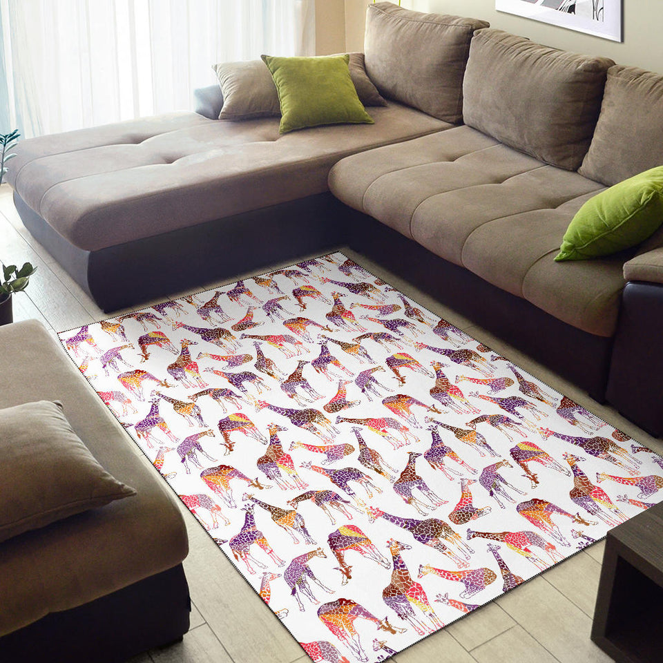 Giraffe Pattern Print Design 02 Area Rug