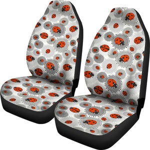Ladybug Pattern Print Design 05 Universal Fit Car Seat Covers