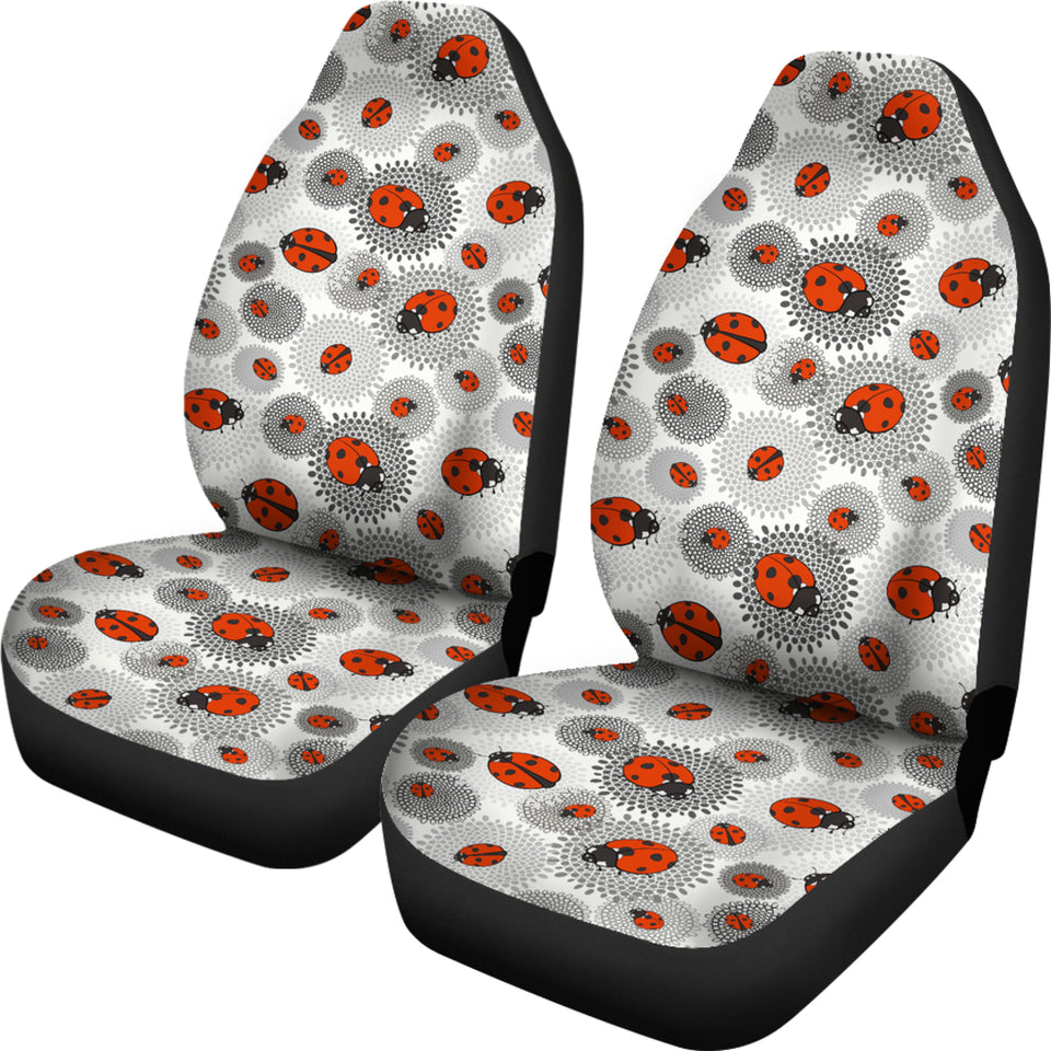 Ladybug Pattern Print Design 05 Universal Fit Car Seat Covers