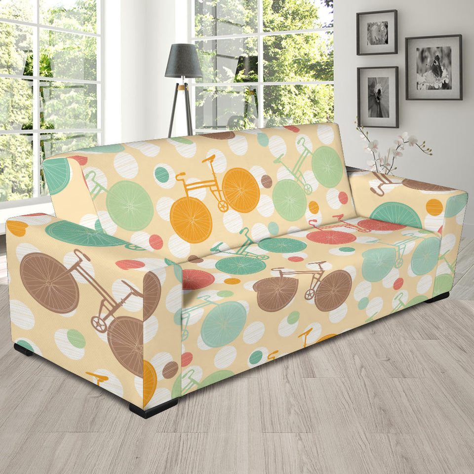 Bicycle Pattern Print Design 01 Sofa Slipcover