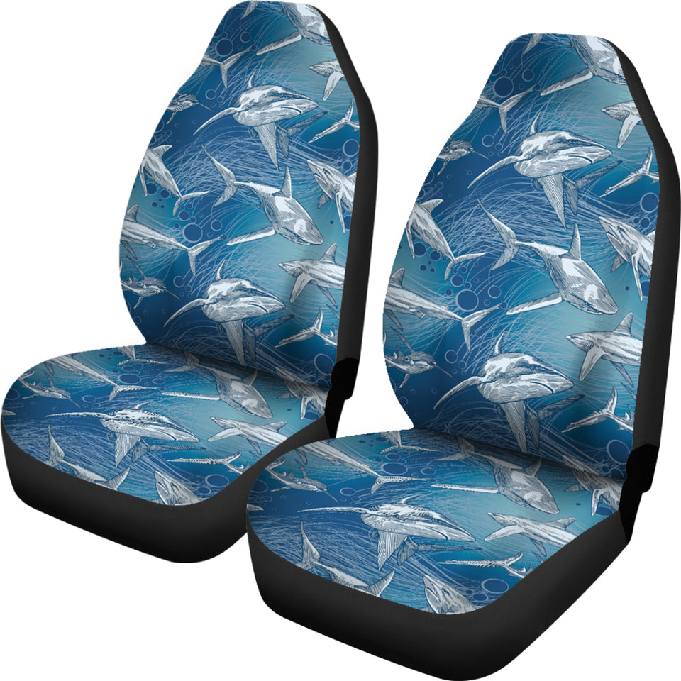 Shark Hand Drawn  Universal Fit Car Seat Covers