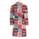 British Pattern Print Design 05 Men's Bathrobe