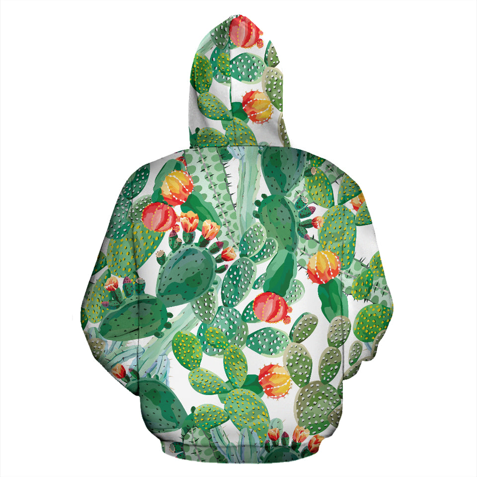 Cactus Design Pattern Copy Zip Up Hoodie