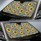 Sunflowers Ribbon Background Car Sun Shade