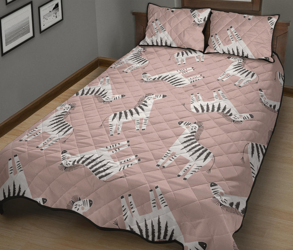 Cute zebra pattern Quilt Bed Set