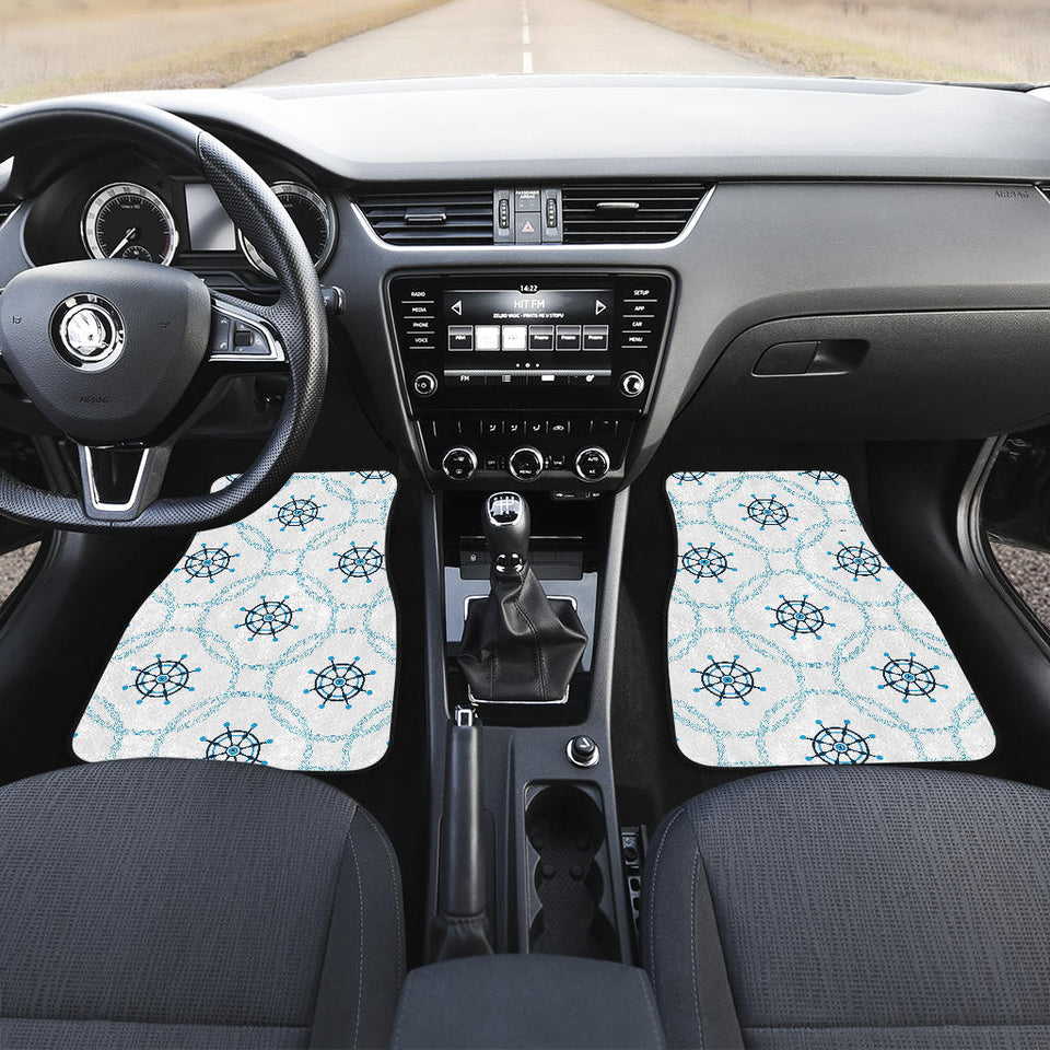 Nautical Steering Wheel Chain Front And Back Car Mats