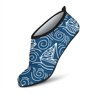 Hand Drawn Sailboat Pattern Aqua Shoes