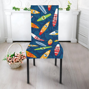 Surfboard Pattern Print Design 01 Dining Chair Slipcover