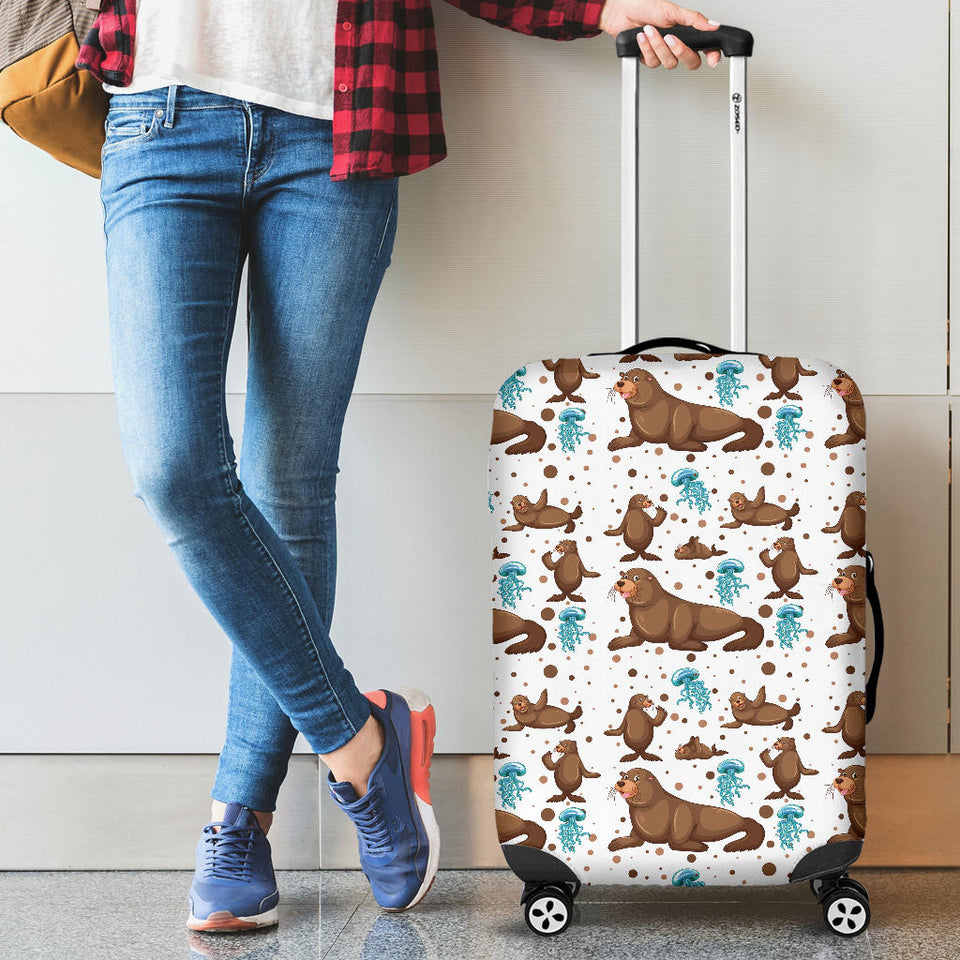 Sea Lion Seals Jellyfish Pattern Cabin Suitcases Luggages