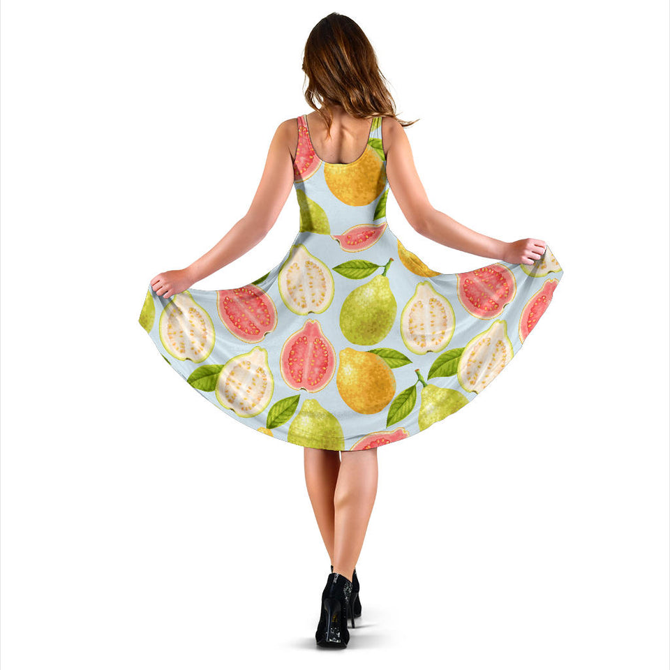 Guava Design Pattern Sleeveless Midi Dress