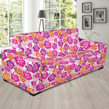 Hibiscus Pattern Print Design 01 Sofa Slipcover