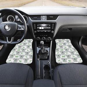 Hand Drawn Koala Leaves Pattern Front Car Mats