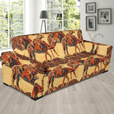 Camel Polynesian Tribal Design Pattern Sofa Slipcover