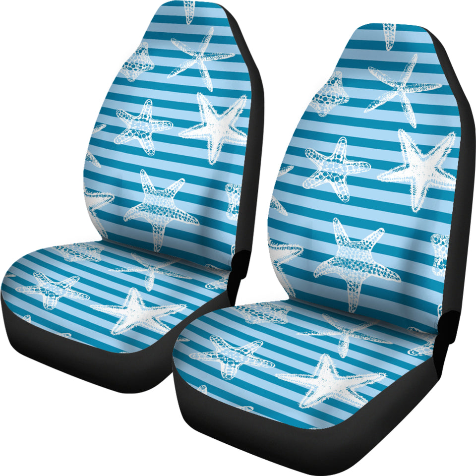 Starfish Blue Blackground  Universal Fit Car Seat Covers