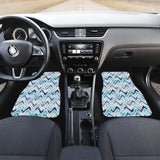Zigzag  Chevron Blue Pattern Front Car Mats