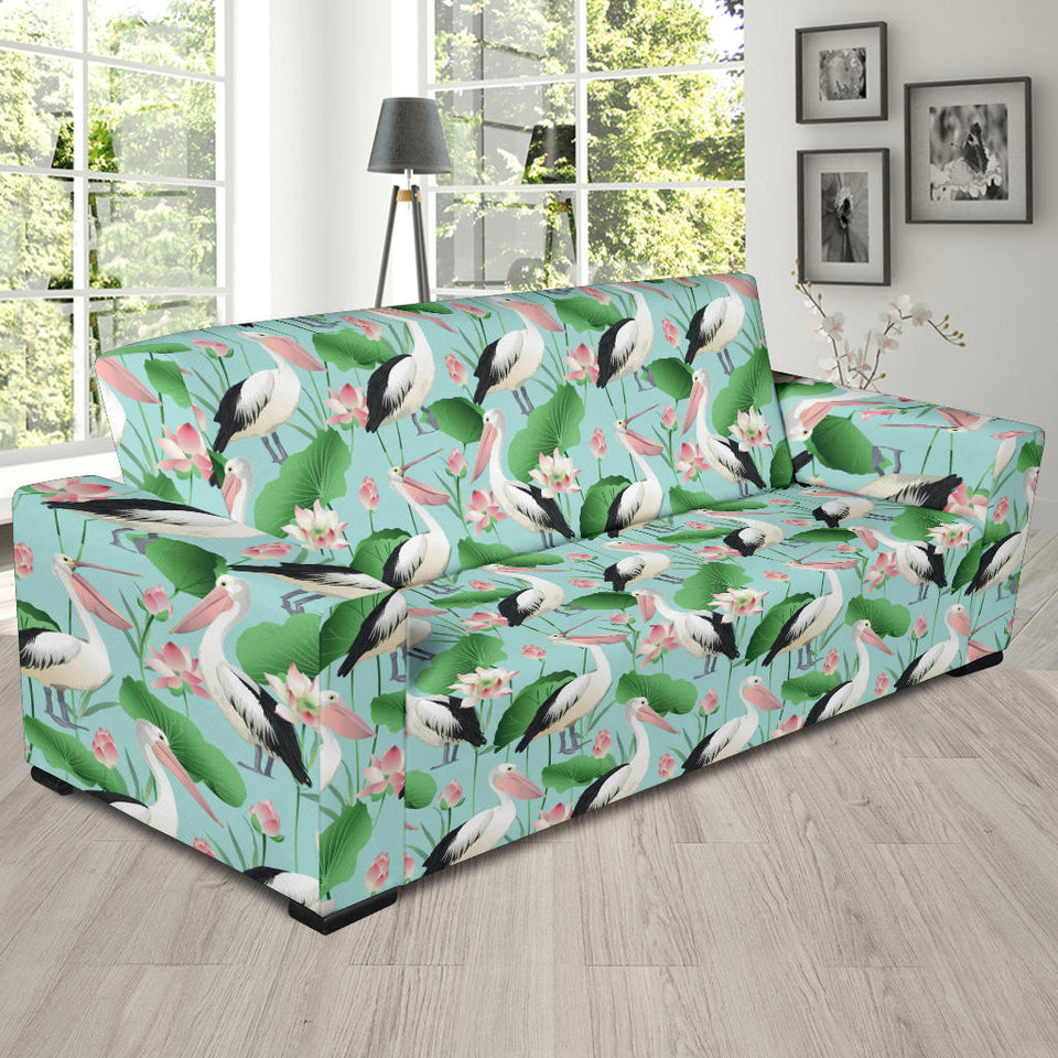 Pelican Pattern Print Design 01  Sofa Slipcover