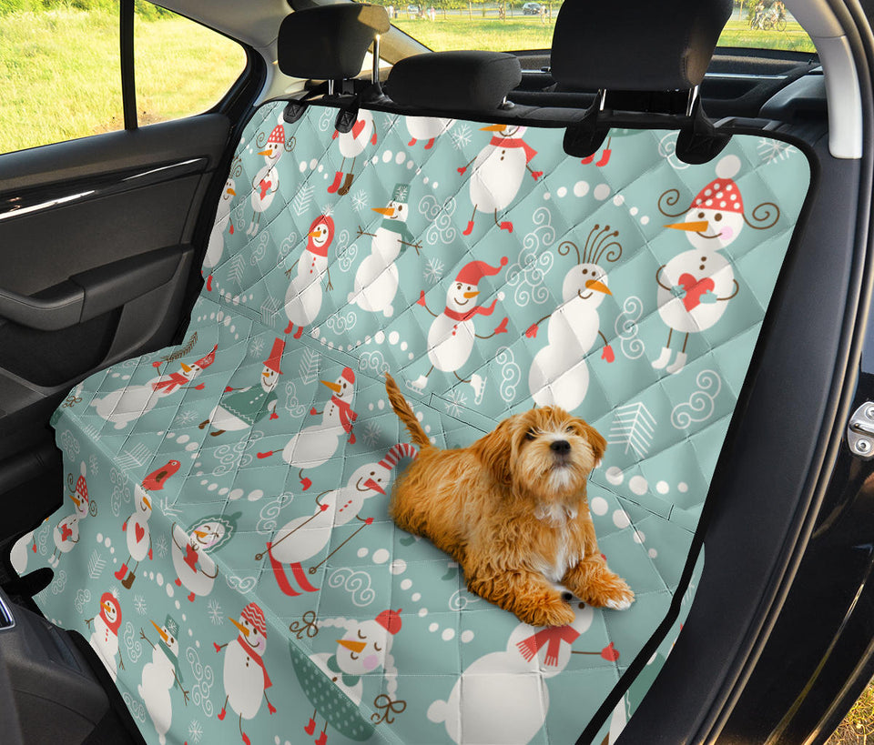 Cute Snowman Pattern Dog Car Seat Covers