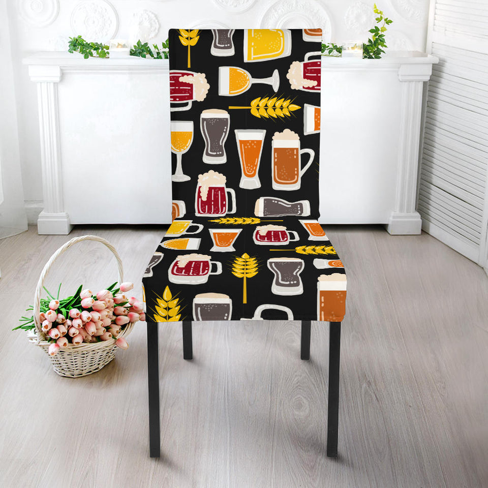 Beer Type Pattern Dining Chair Slipcover