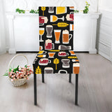 Beer Type Pattern Dining Chair Slipcover