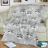 Cute Raccoons Leaves Dot Premium Blanket
