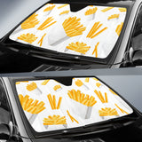 French Fries White Paper Box Pattern Car Sun Shade